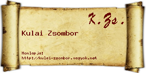 Kulai Zsombor névjegykártya